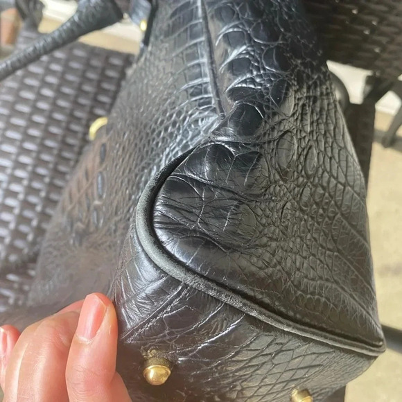 Brahmin Croc Embossed Tote Bag, Black - Picture 11 of 17